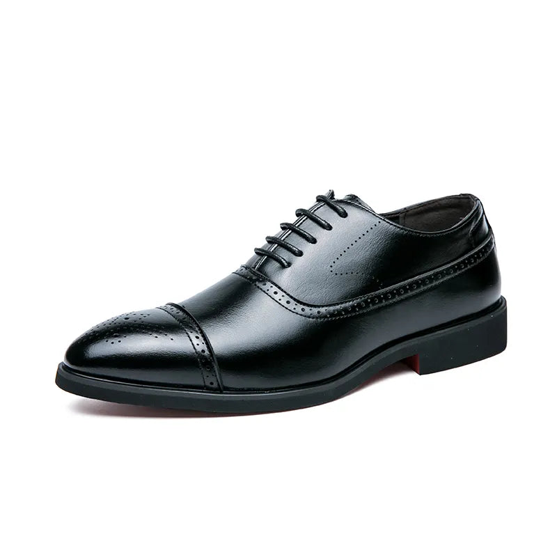 Men's classic business red sole leather shoes