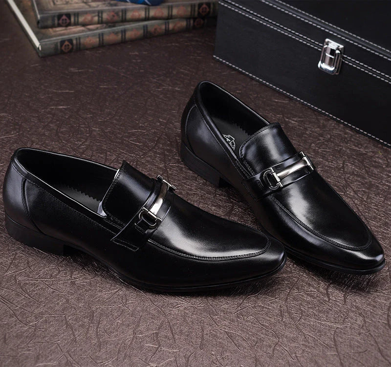 Spring casual business slip-on leather shoes pointed toe formal leather shoes