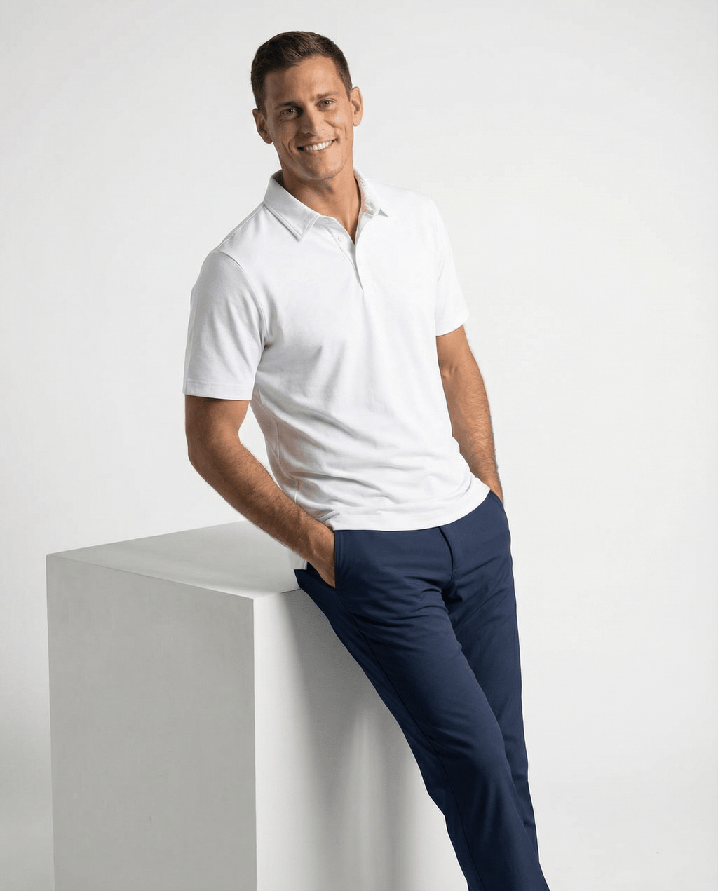 Men's 3 Button Pique Polo