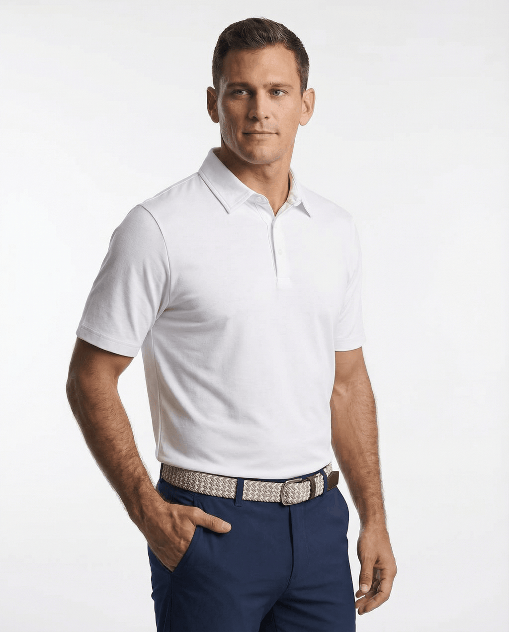 Men's 3 Button Pique Polo