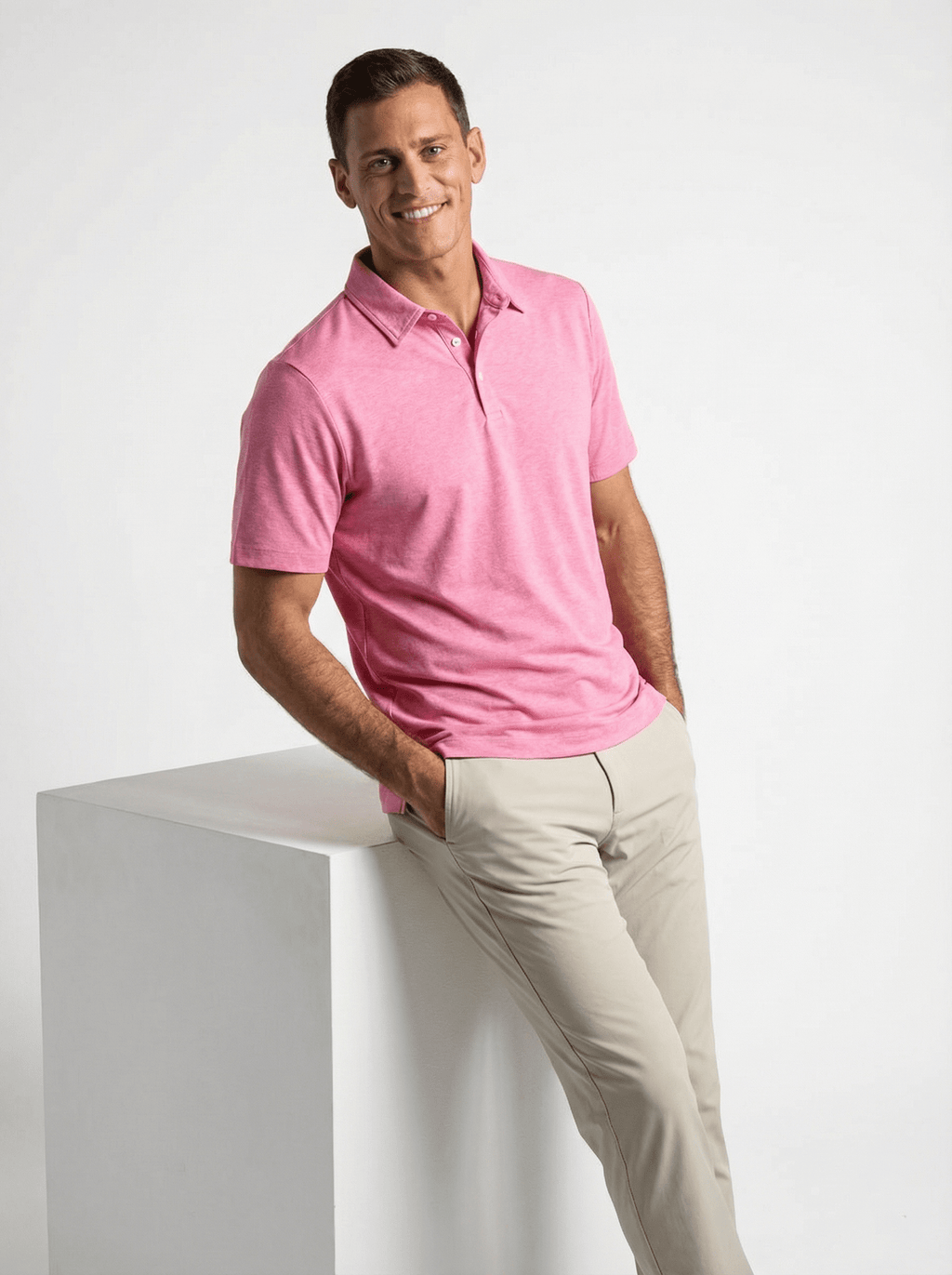 Men's 3 Button Pique Polo
