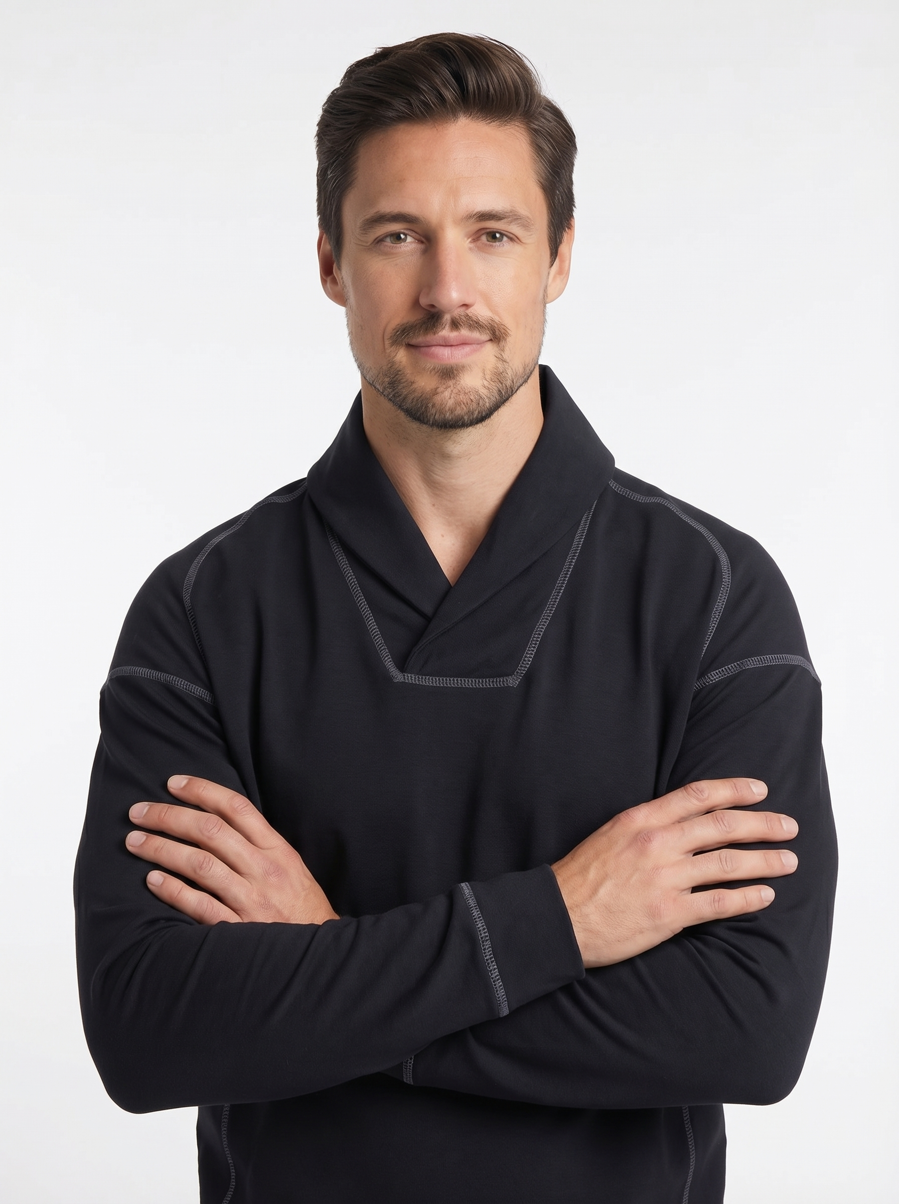 Men's Wicking Performance™ Shawl Collar Pullover - Black