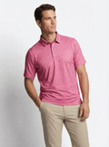 Men's 3 Button Red Floral Polo with SwingFree™ Performance