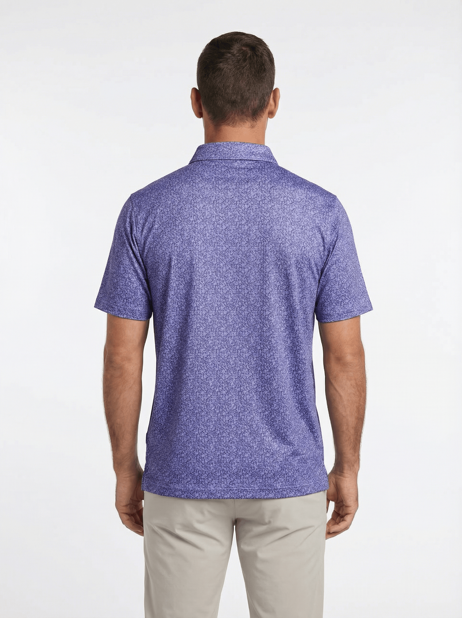 Men's 3 Button Lavender Floral Polo with SwingFree™ Performance