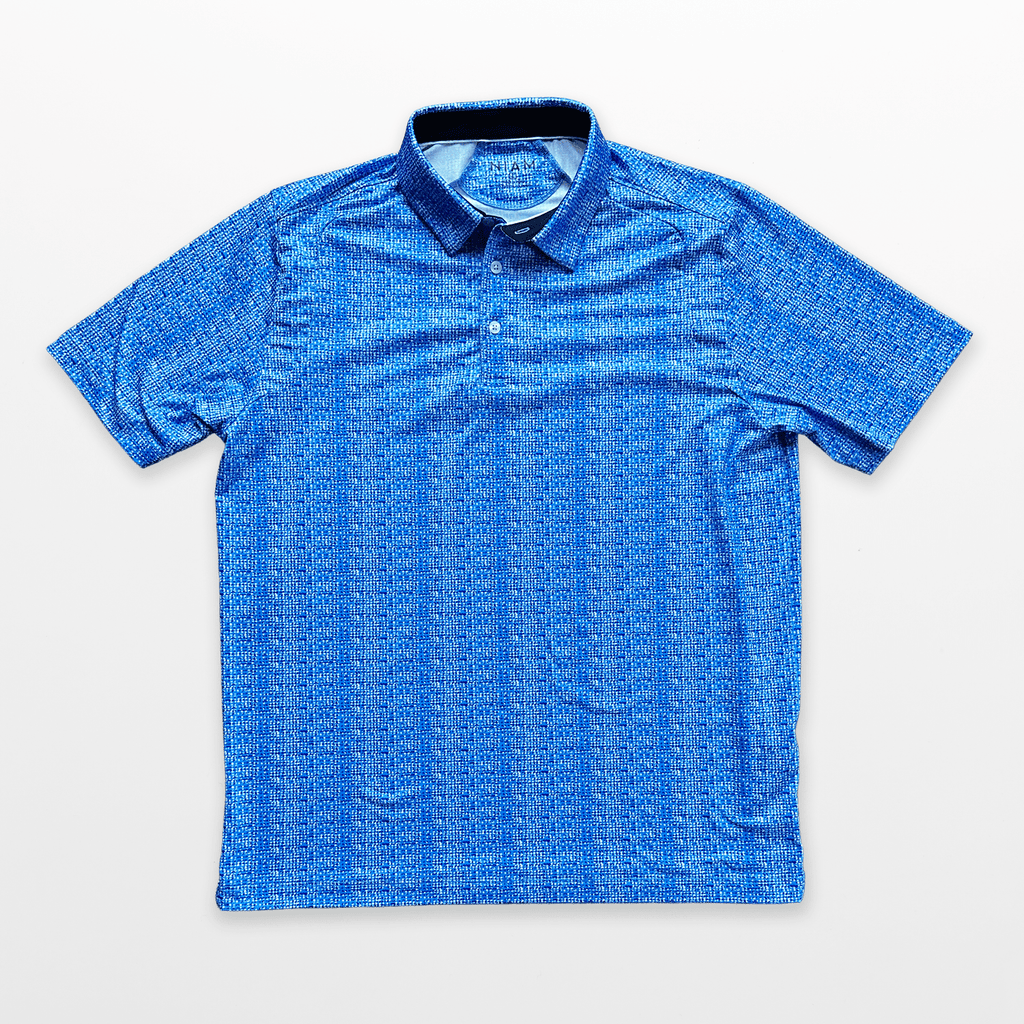 Men's 3 Button Aqua Abstract Polo with SwingFree™ Performance