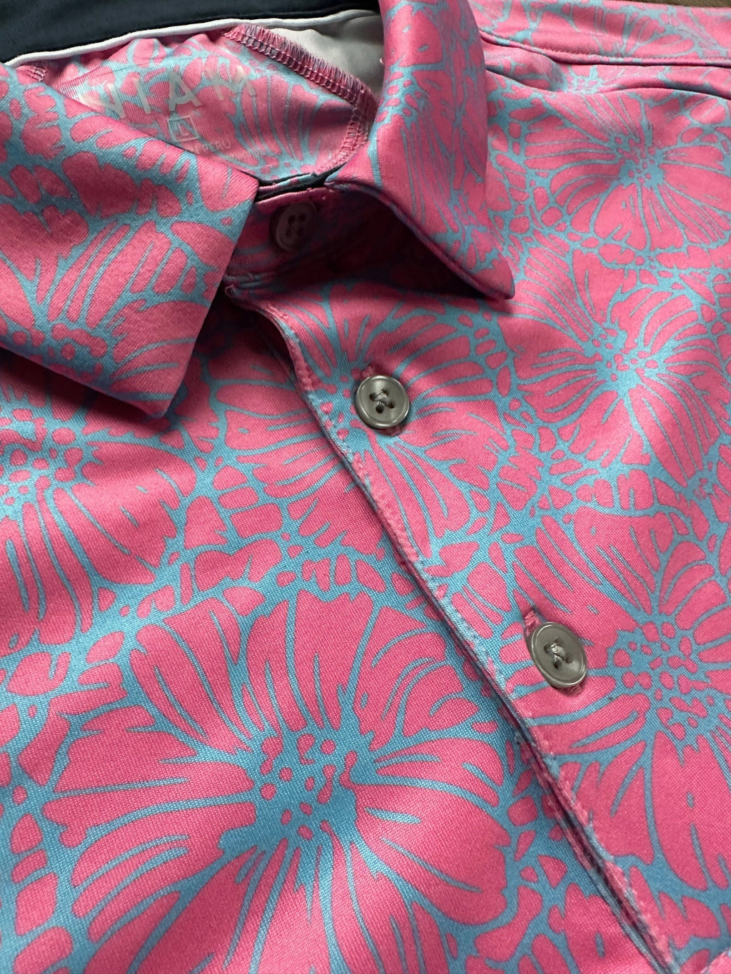 Men's 3 Button Watermelon Floral Polo with SwingFree™ Performance