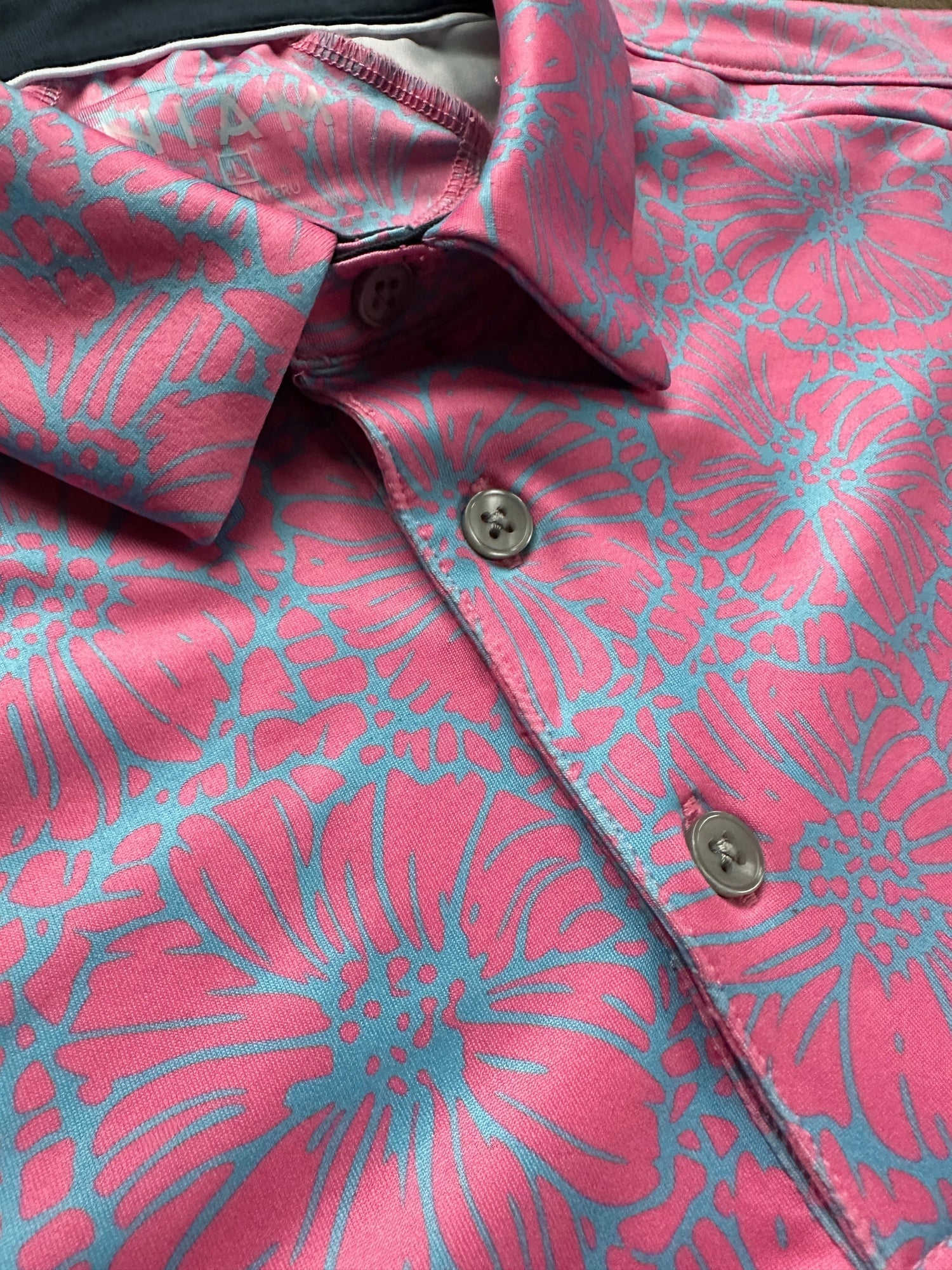 Men's 3 Button Watermelon Floral Polo with SwingFree™ Performance