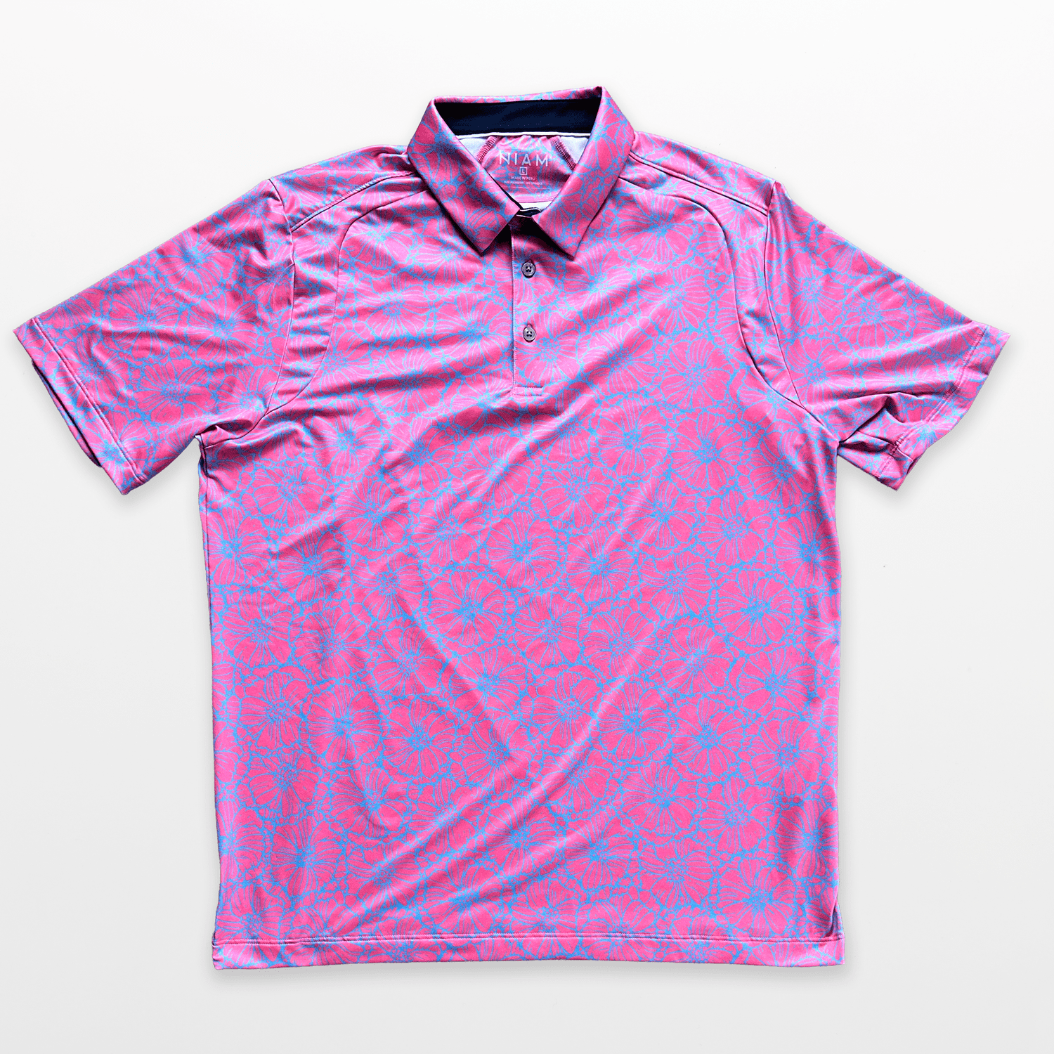Men's 3 Button Watermelon Floral Polo with SwingFree™ Performance