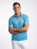 Men's 3 Button Aqua Green Wind Surf Polo with SwingFree™ Performance