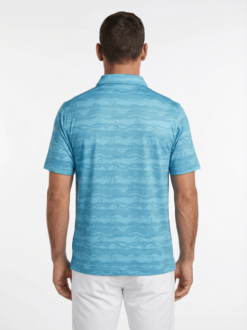 Men's 3 Button Aqua Green Wind Surf Polo with SwingFree™ Performance