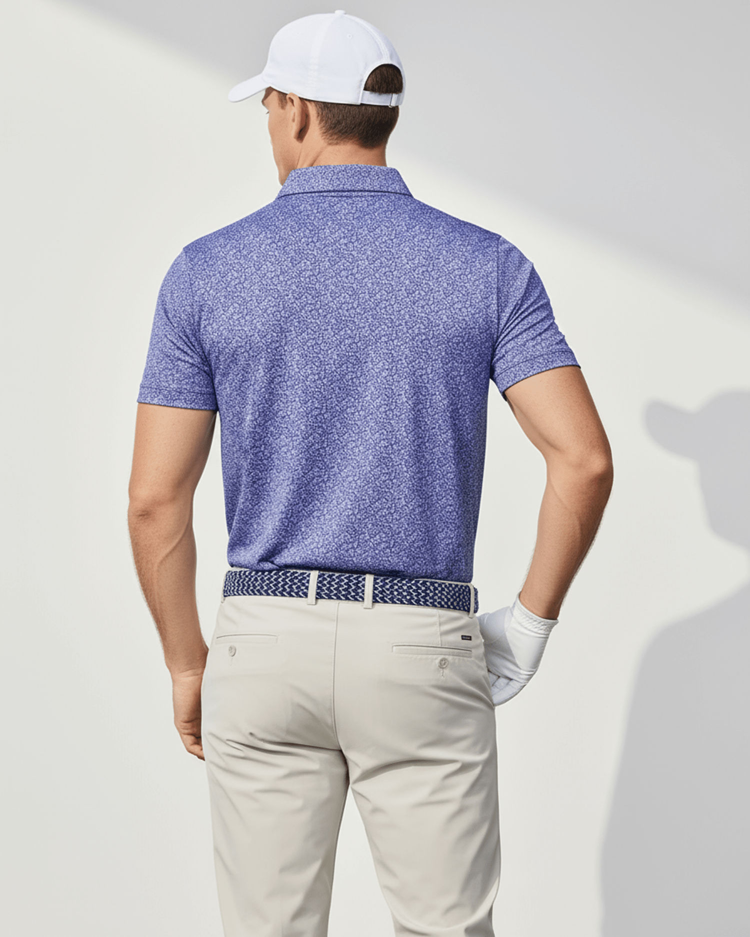 Men's 3 Button Lavender Floral Polo with SwingFree™ Performance