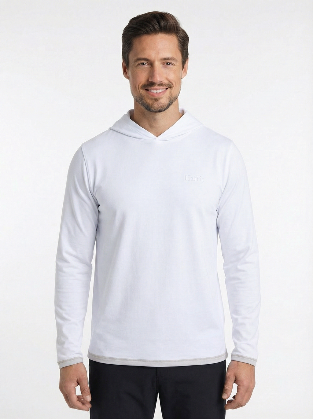 Men's Peruvian Cotton Reversible Hoodie - White / Grey