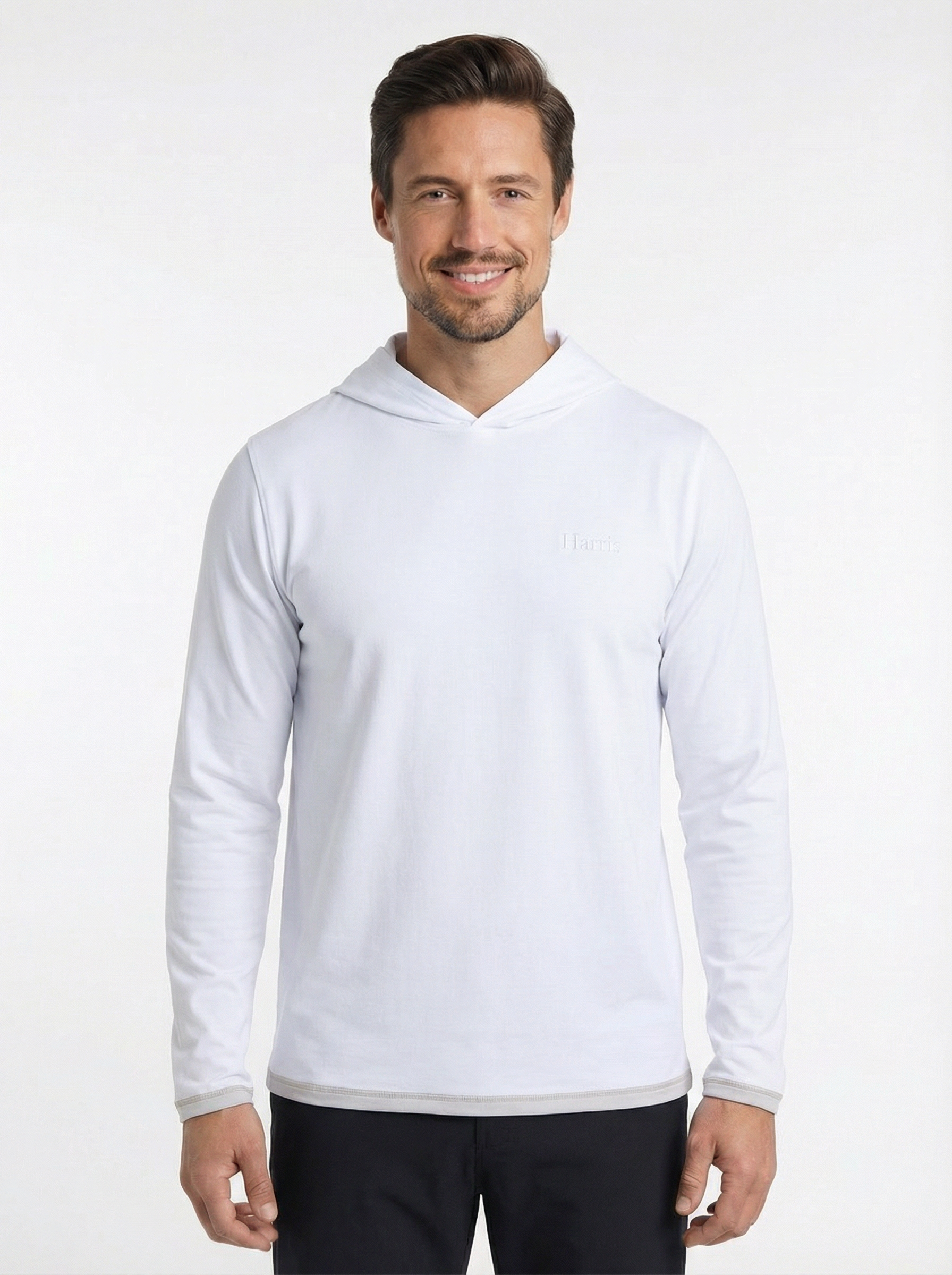 Men's Peruvian Cotton Reversible Hoodie - White / Grey