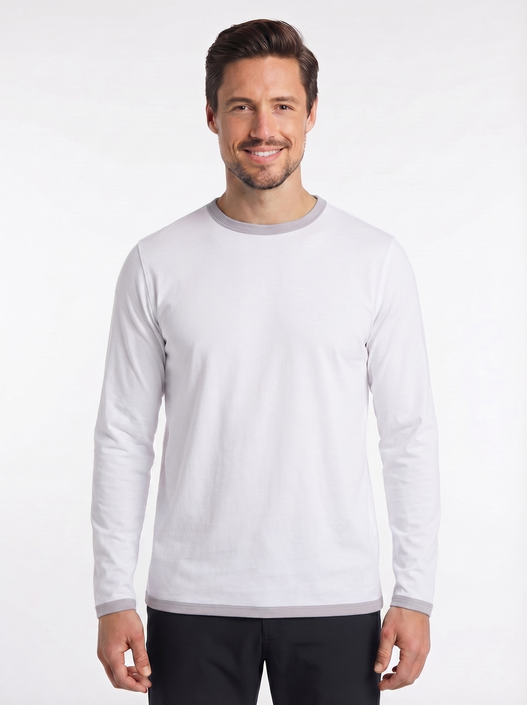 Men's Peruvian Cotton Reversible Sweatshirt - White / Grey