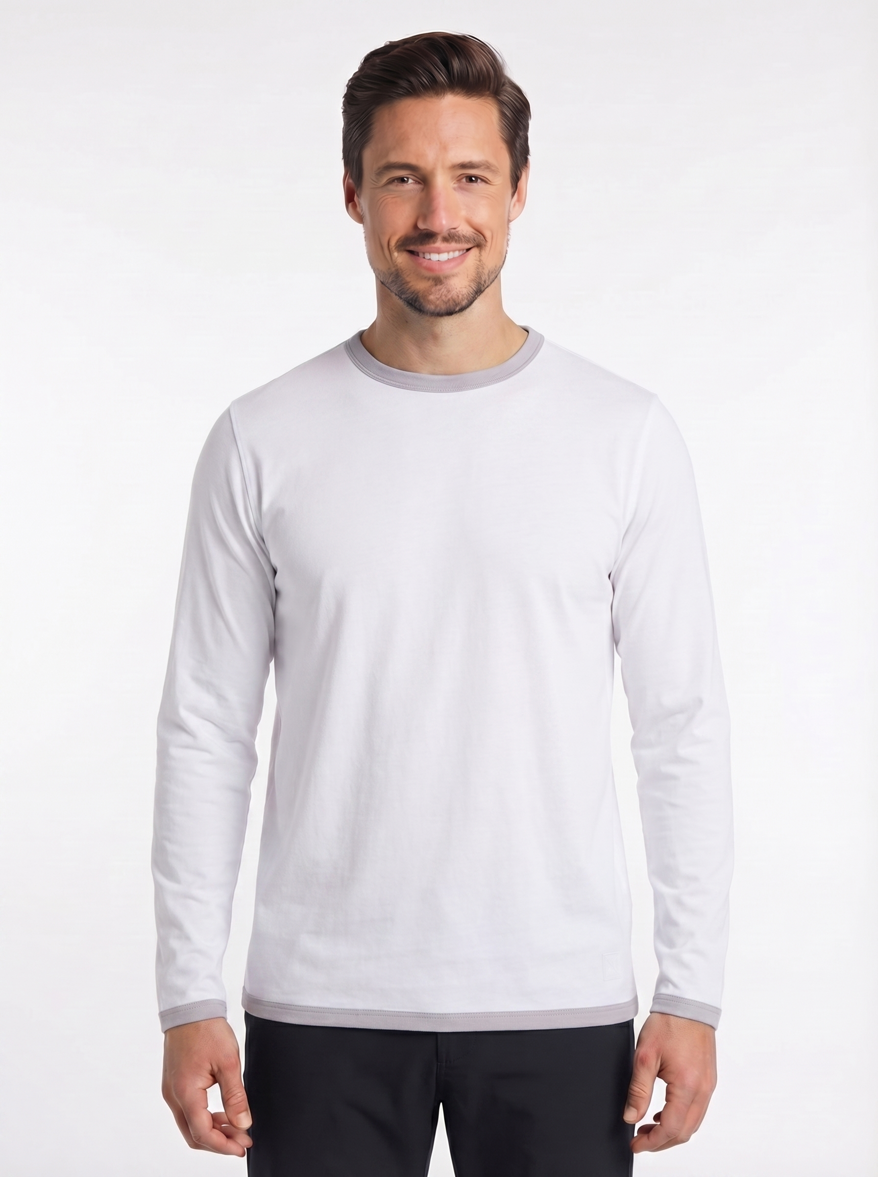 Men's Peruvian Cotton Reversible Sweatshirt - White / Grey