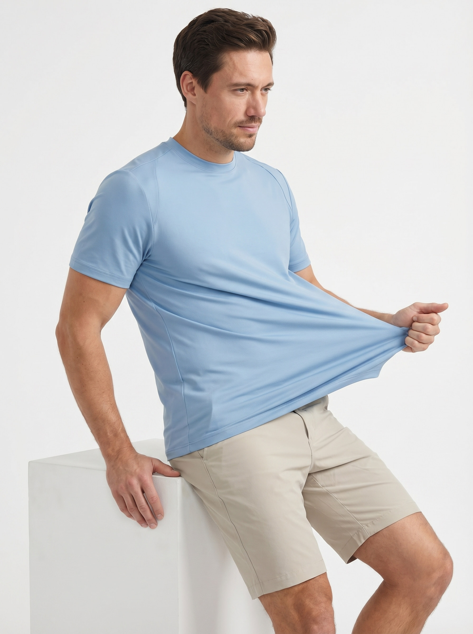 Men's SwingFree™ Performance Crew Tee - Sky Blue